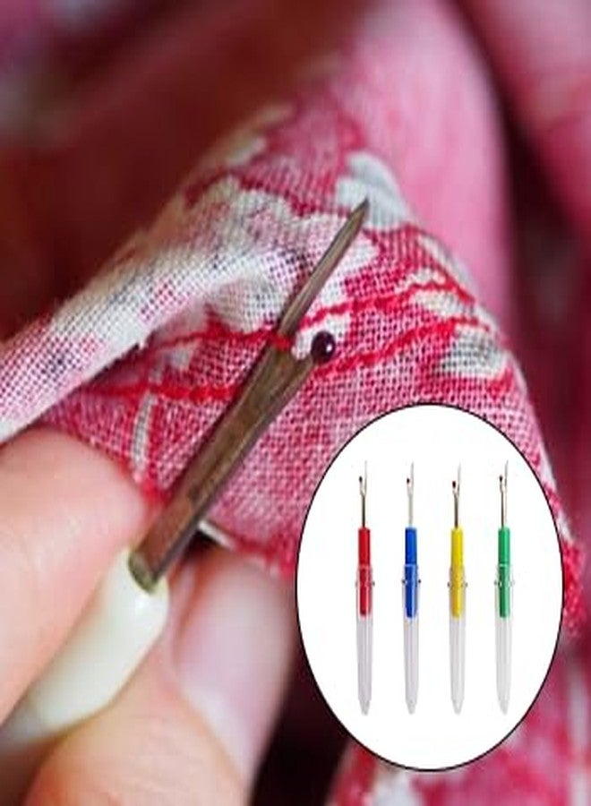 GEMSY أداة فك درزات جيمسي 4 في 1 | قاطع خيوط | شريط قياس بوصة | أداة قلب الحلقات للخياطة المنزلية والخياطة الاحترافية - Image 3